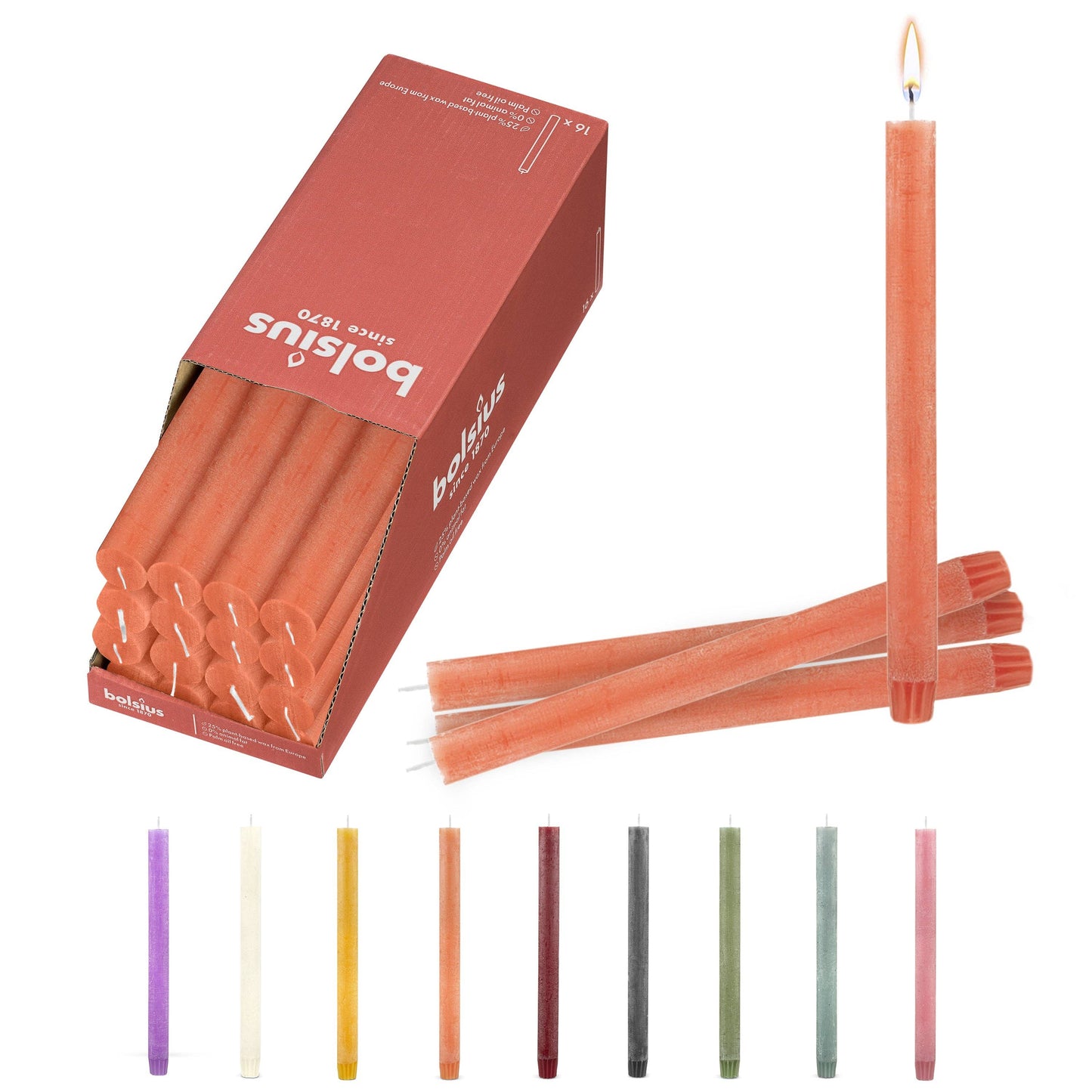 Rustic Taper Candle | Eucalyptus Green | 10.5"