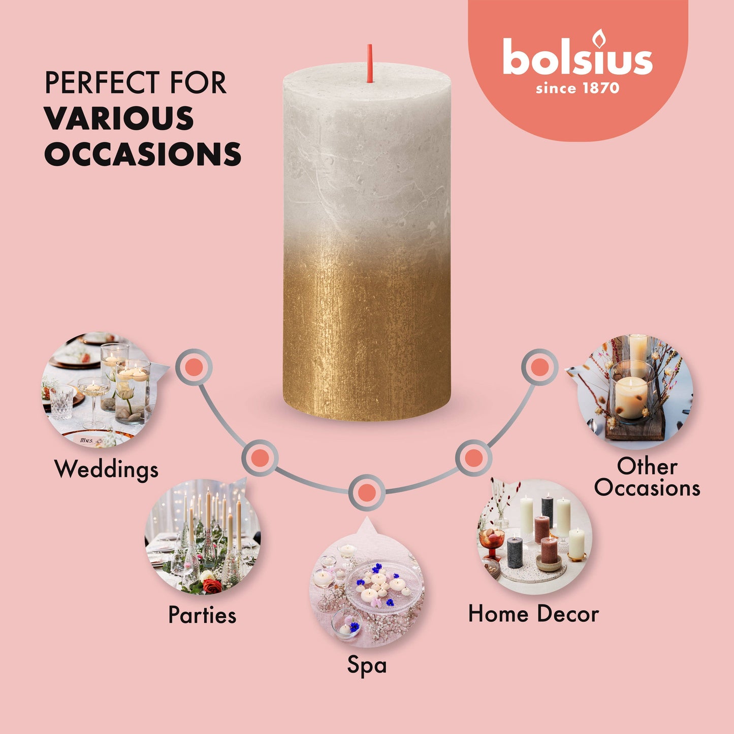 Metallic Pillar Candles