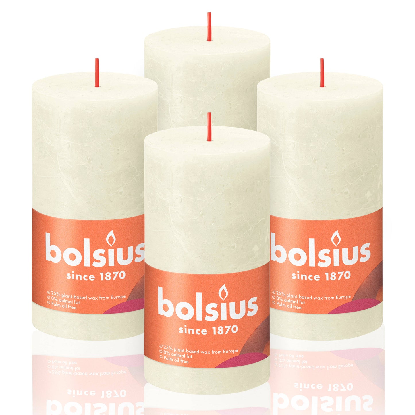 Rustic Pillar Candles | Cloudy White | 2.75 X 5"