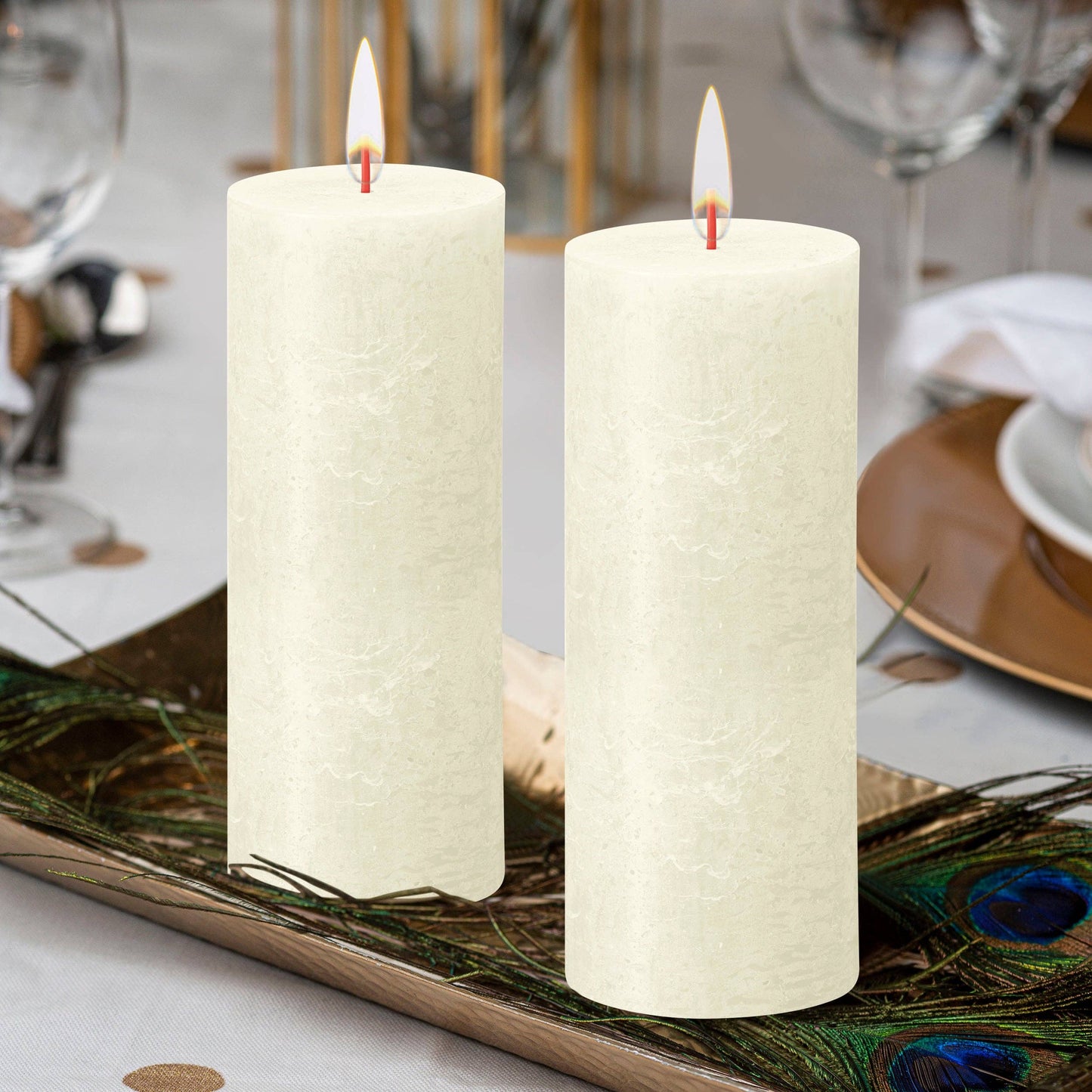Rustic Pillar Candle | Ivory | 2.75 X 7.5"