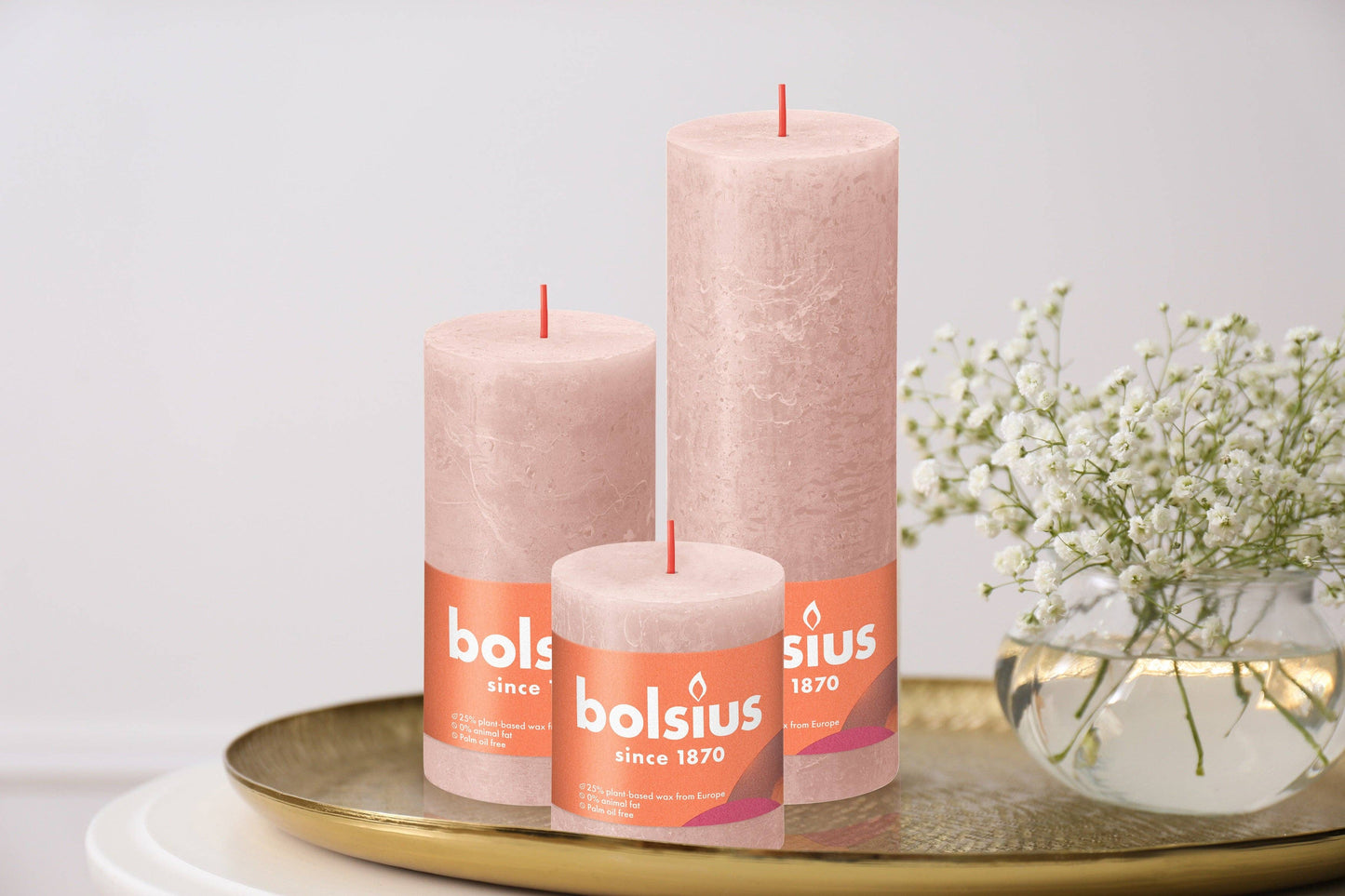 Rustic Pillar Candles | Cloudy White | 2.75 X 5"