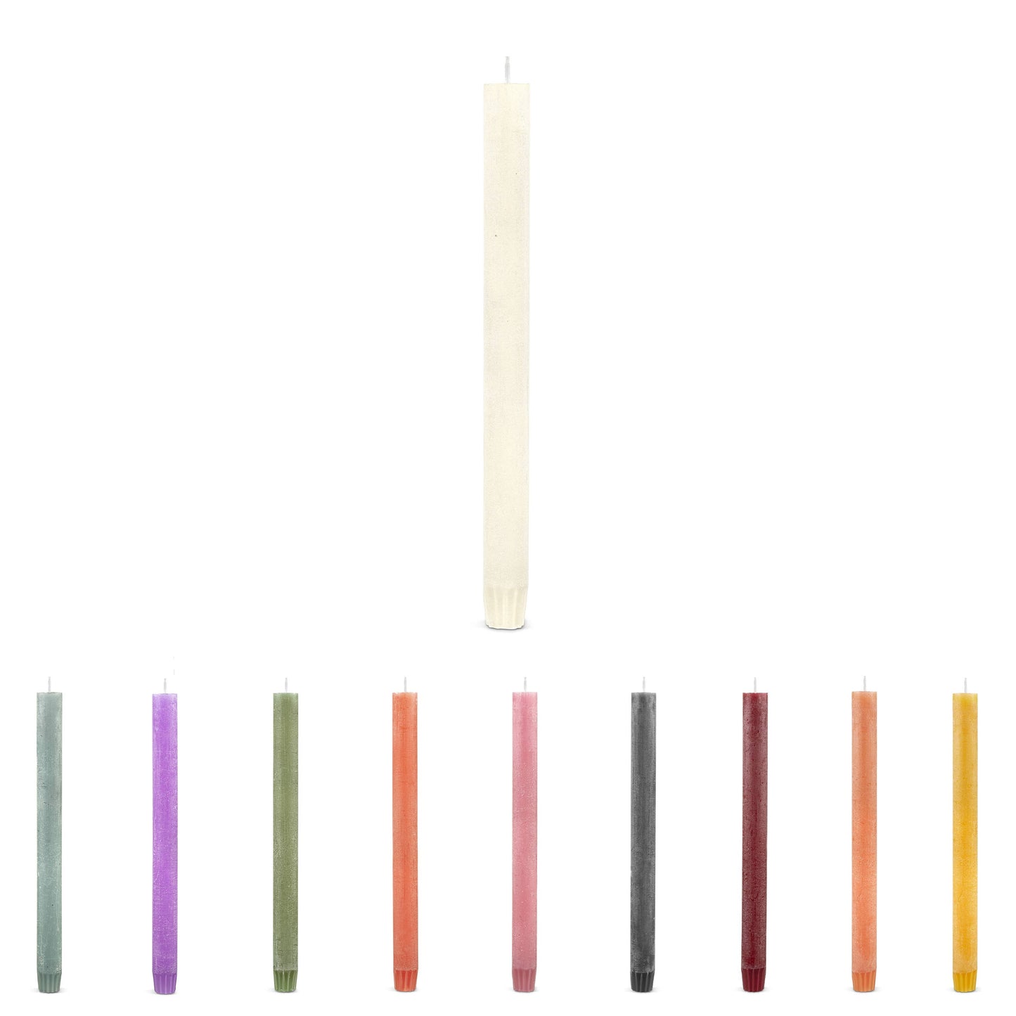 Rustic Taper Candle | Ivory | 10.5"
