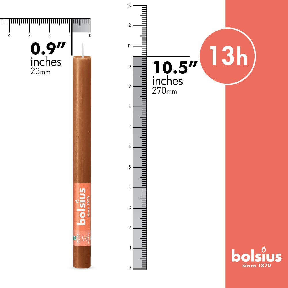 Rustic Taper Candle | Rusty Pink | 10.5"