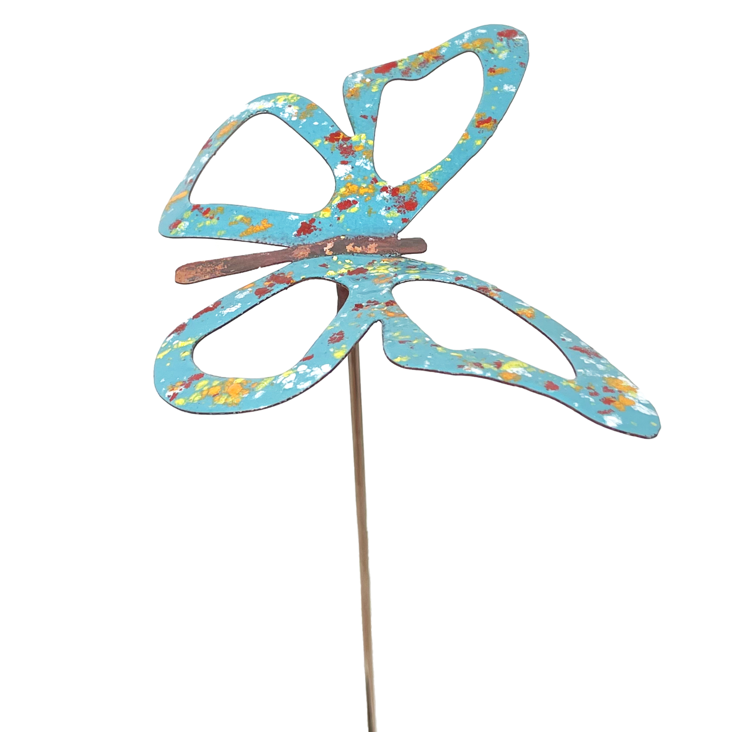 Copper Enamel Wispy Butterfly Garden Stakes