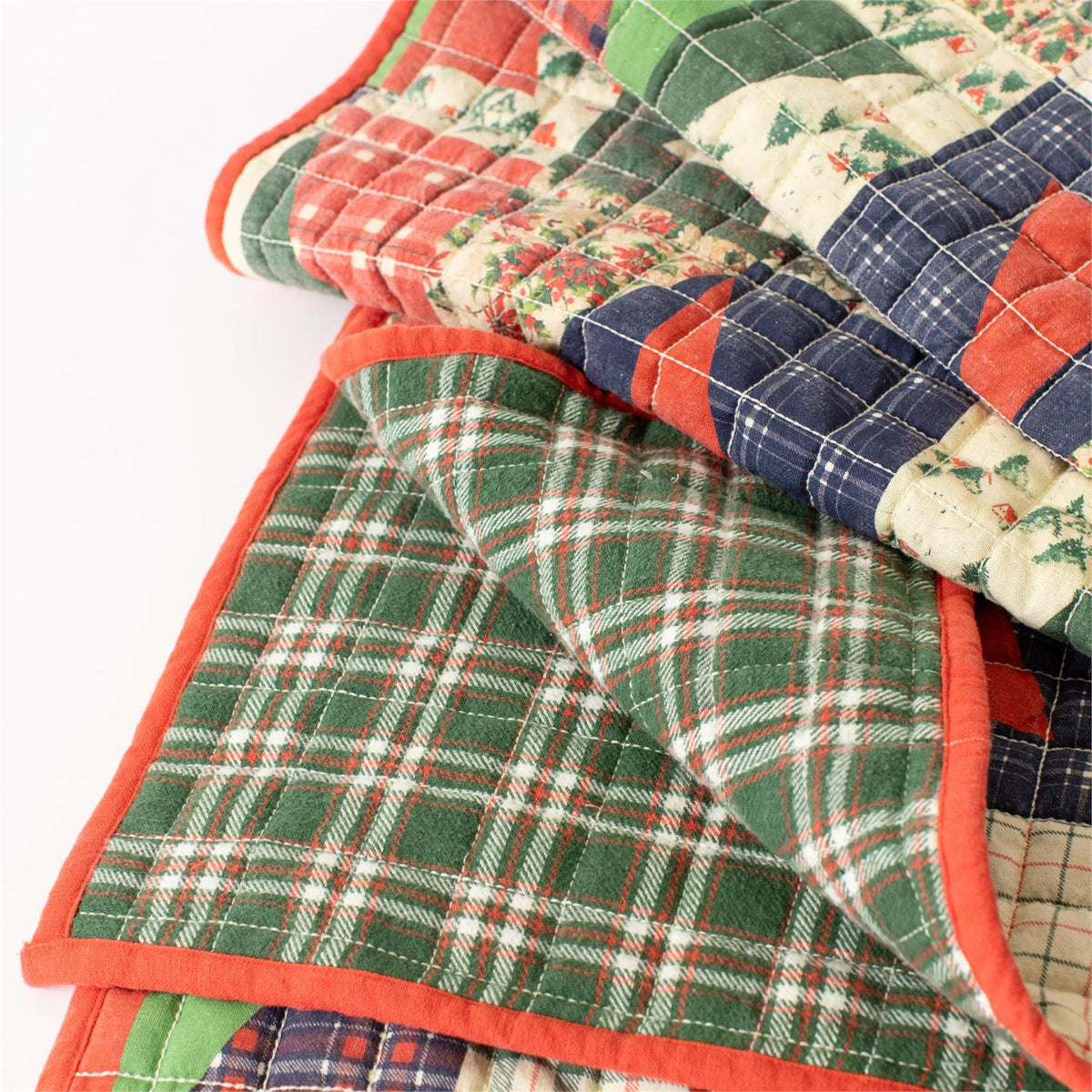 Vintage Christmas Patchwork Throw