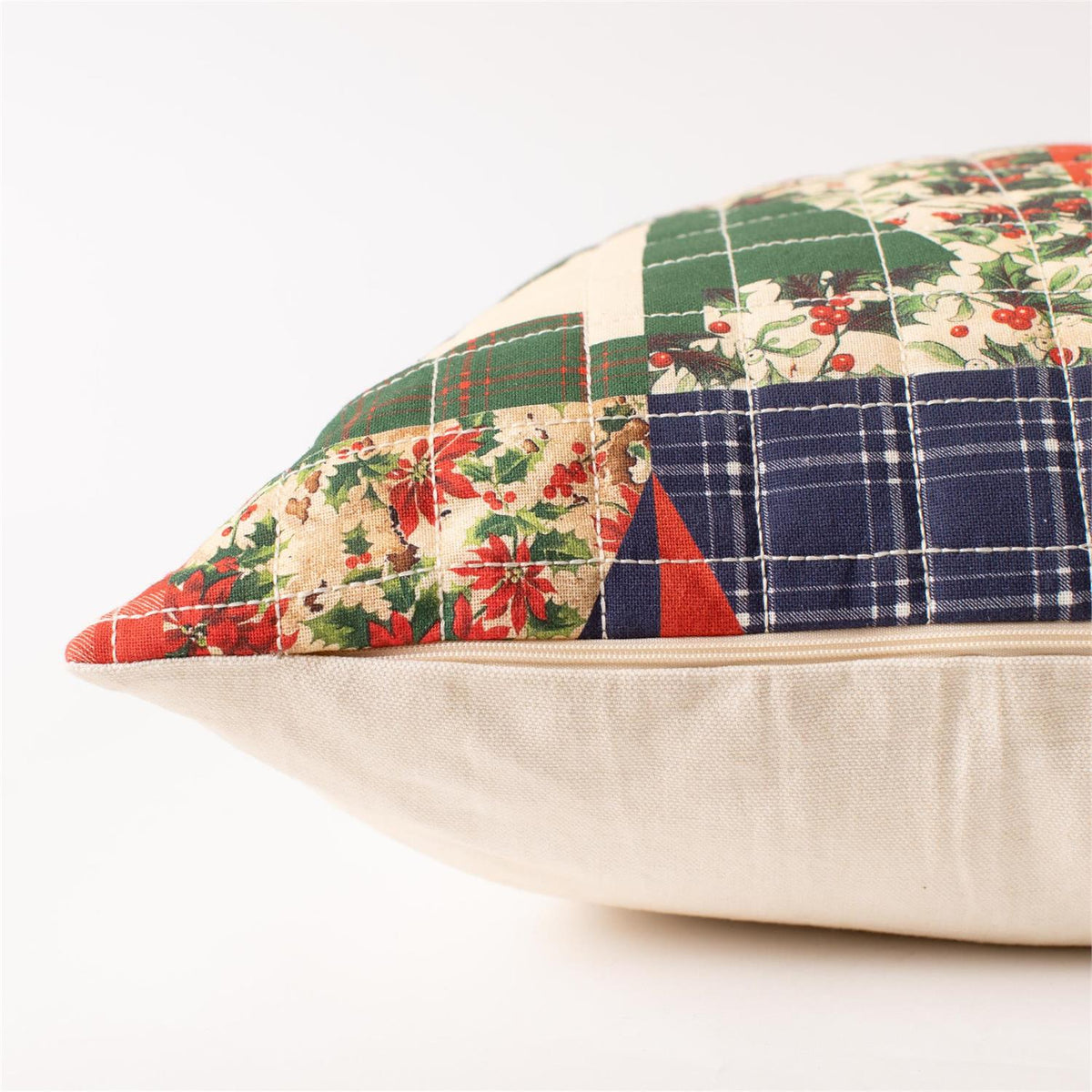 Vintage Christmas Patchwork Pillow