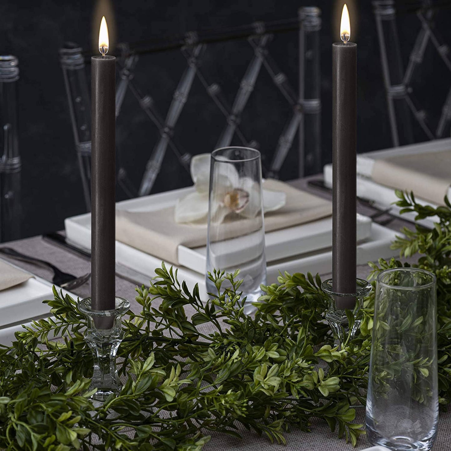 Rustic Taper Candle | Black | 10.5"