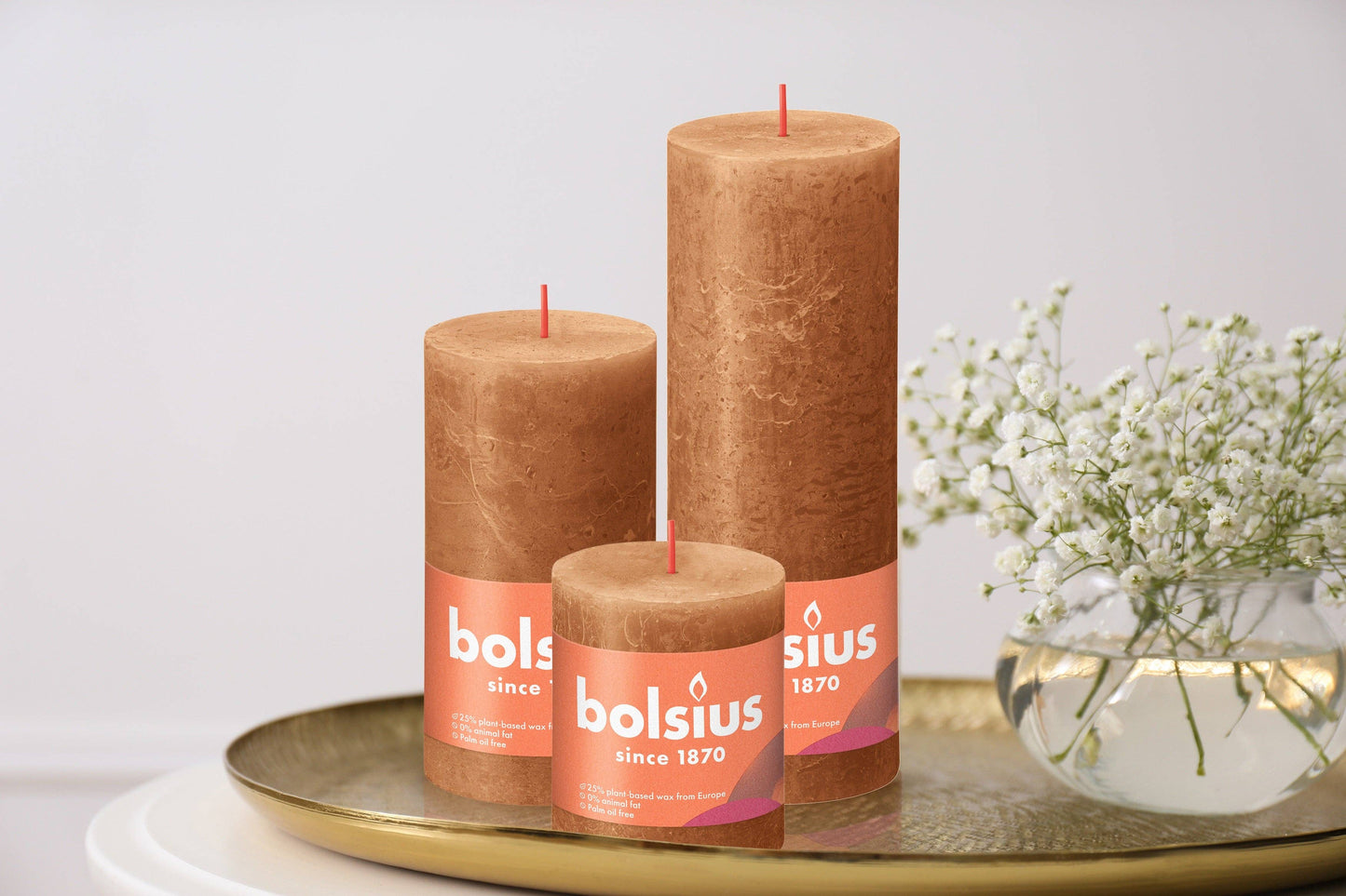 Rustic Pillar Candle | Spice Brown | 2.75 X 5"