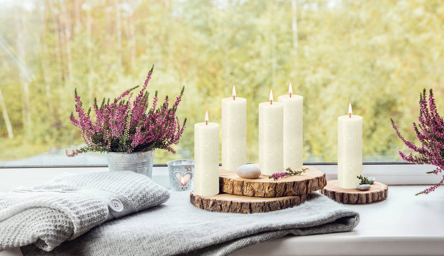 Rustic Pillar Candle | Ivory | 2.75 X 7.5"