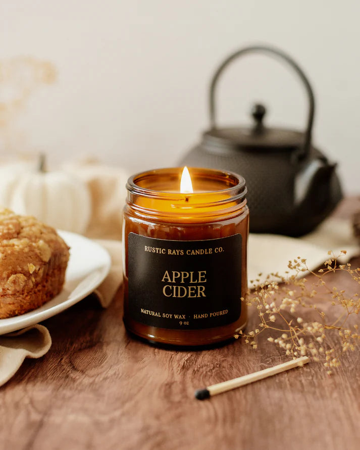 Apple Cider Candle 9oz | Rustic Rays