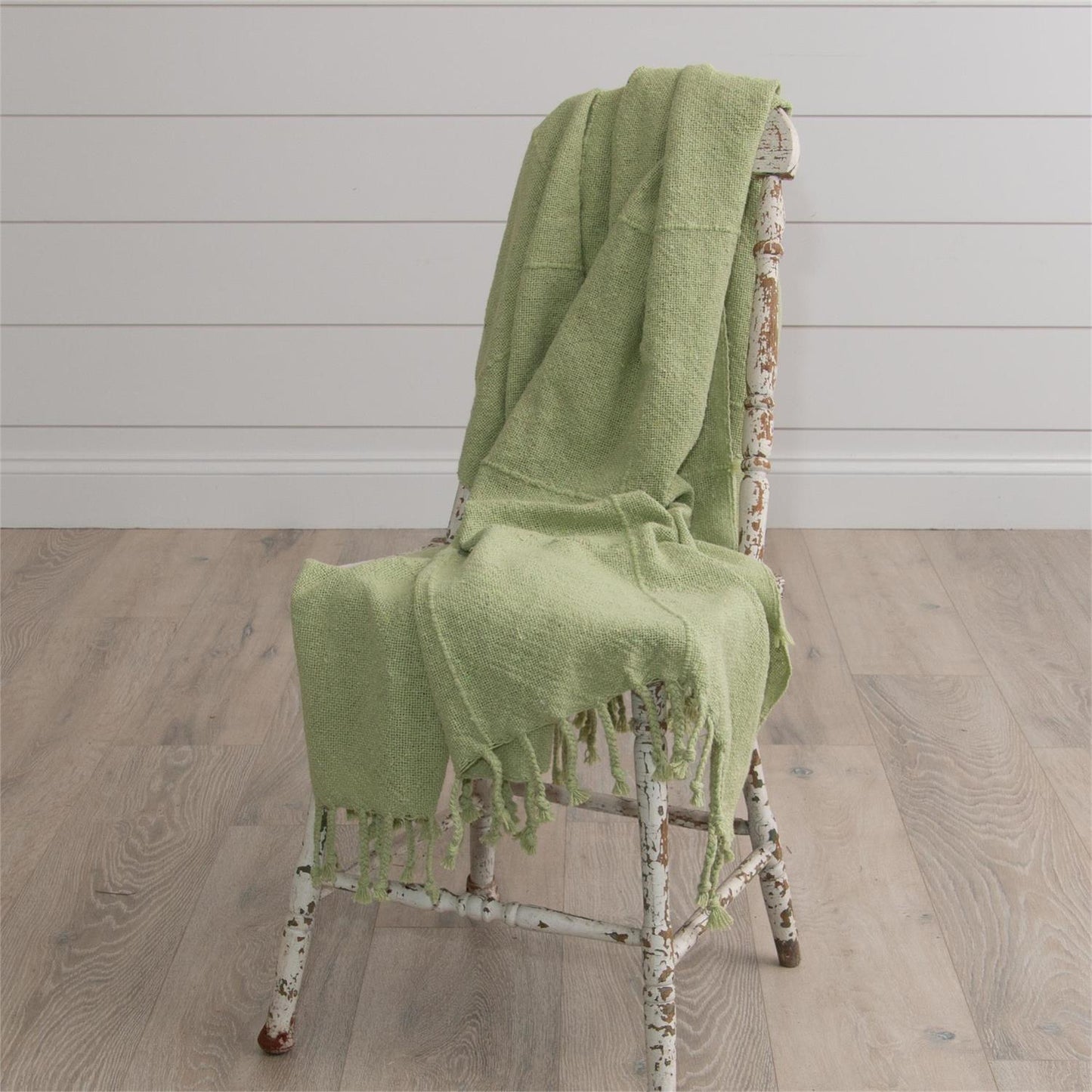 Green Throw with Tassels