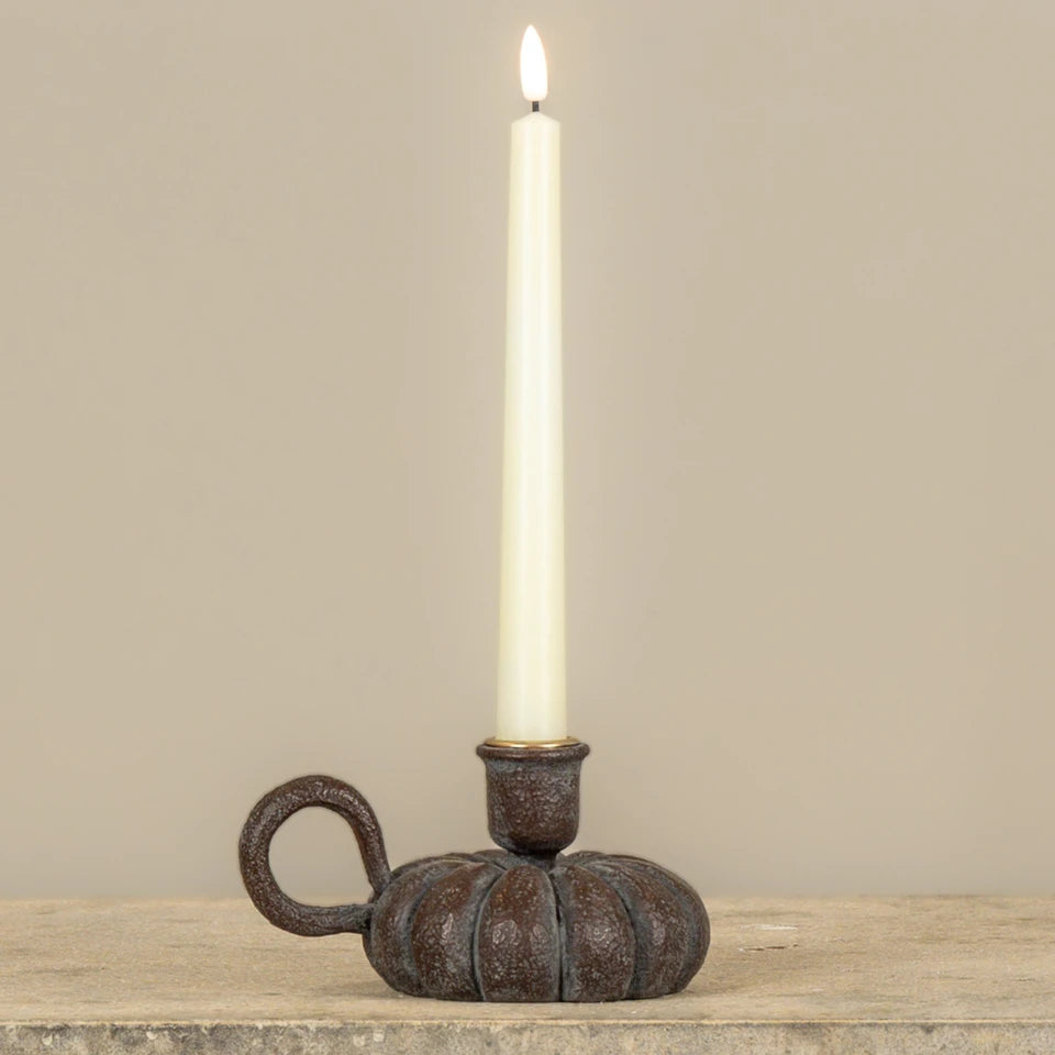Brown Pumpkin Taper Candle Holder