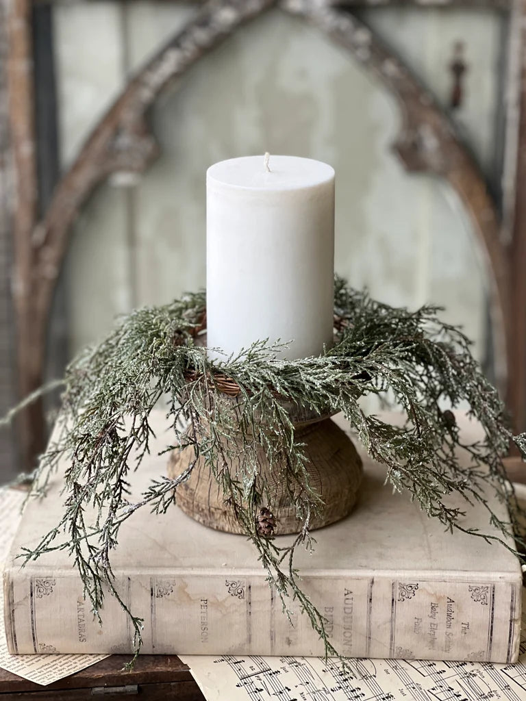 Weeping Cedar Candle Ring | 14"