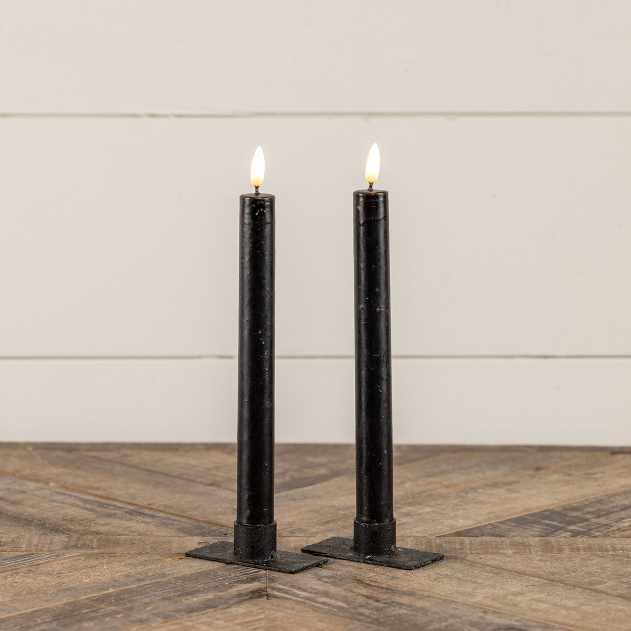 3D Flame Black Taper Candle (Set)