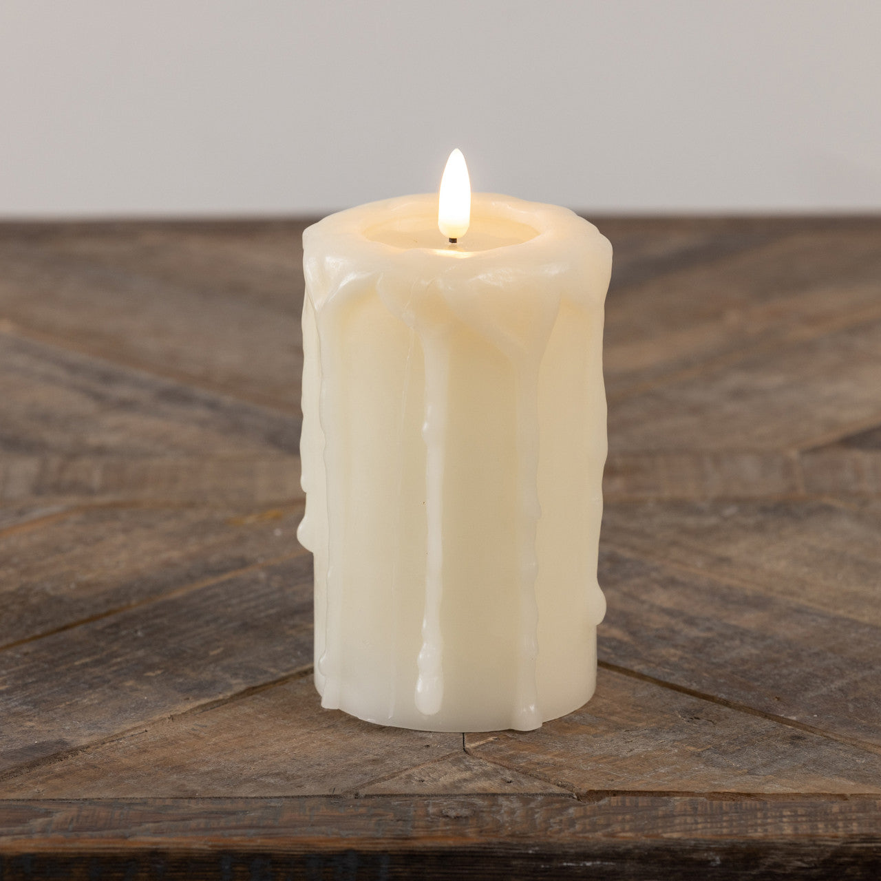 Moving Flame Pillar Candle Cream