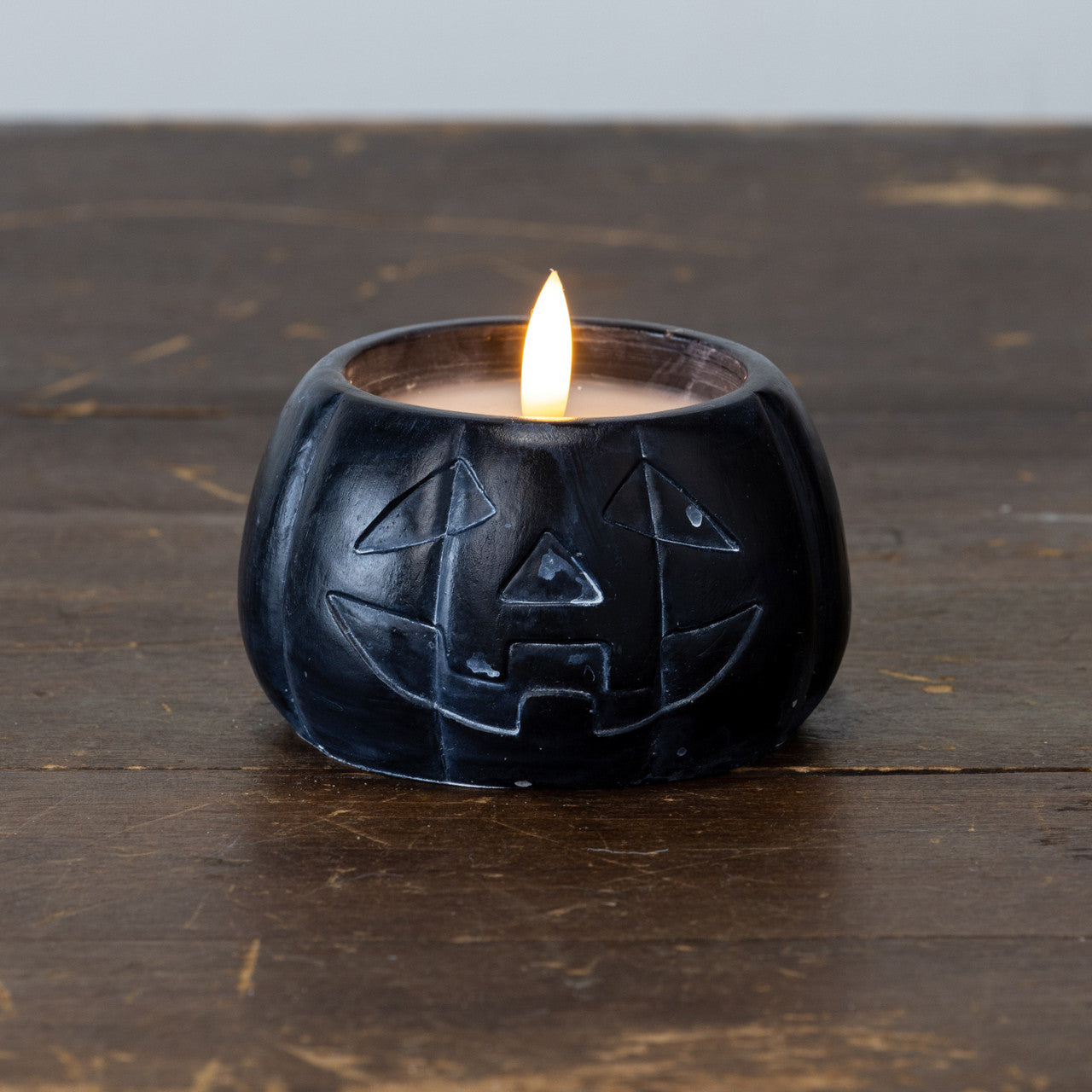Black Jack-O-Lantern 3D Flame Candle | 3 Sizes