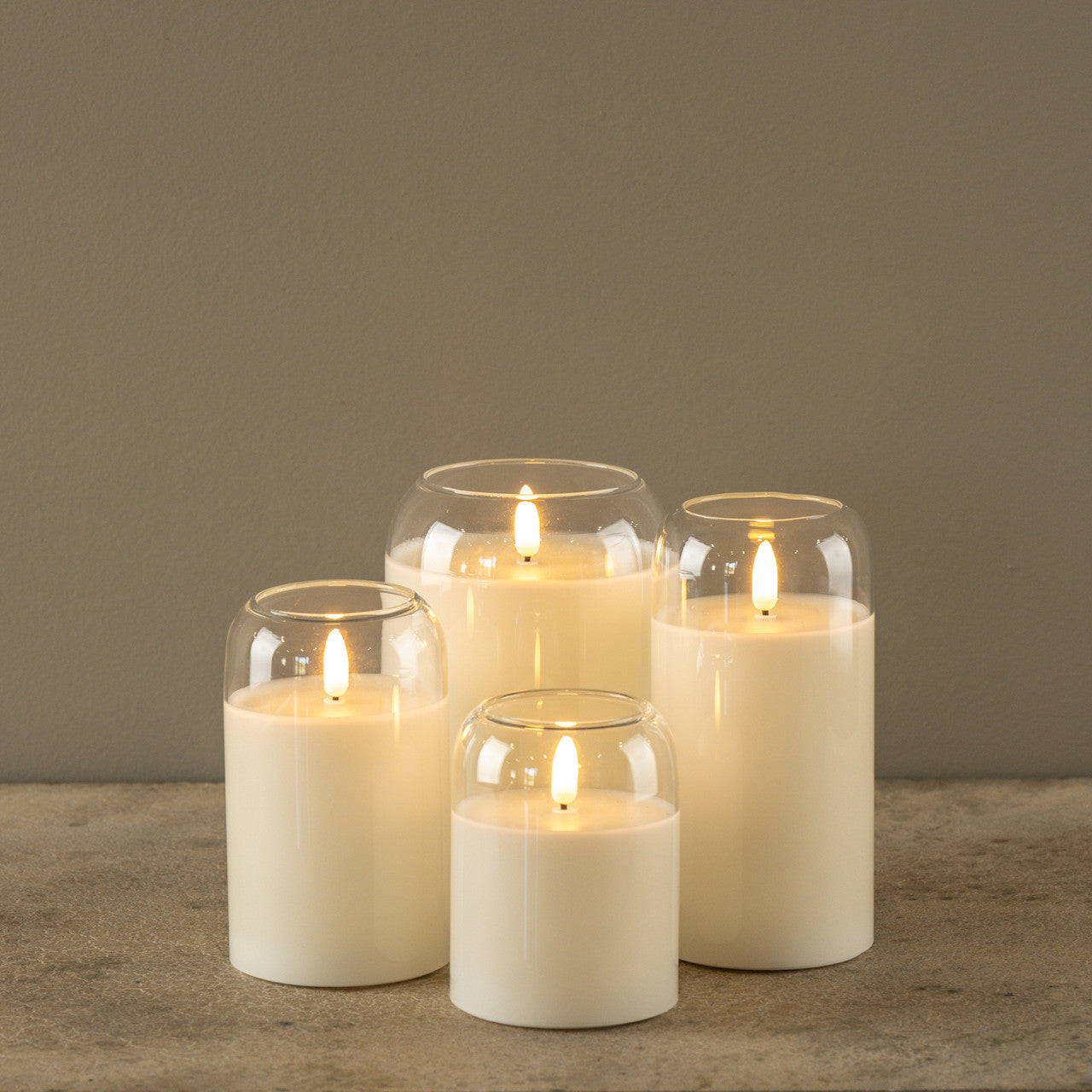 Arched Glass 3D Flame Candle | 3 Sizes