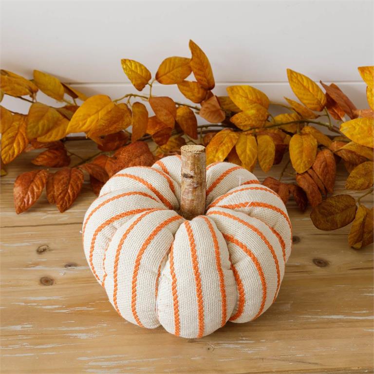 Orange Striped Knit Pumpkin - Small