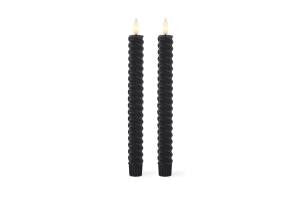 Black Spiral LED Taper Candle | 9.75"