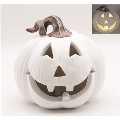 White Resin Jack O Lantern