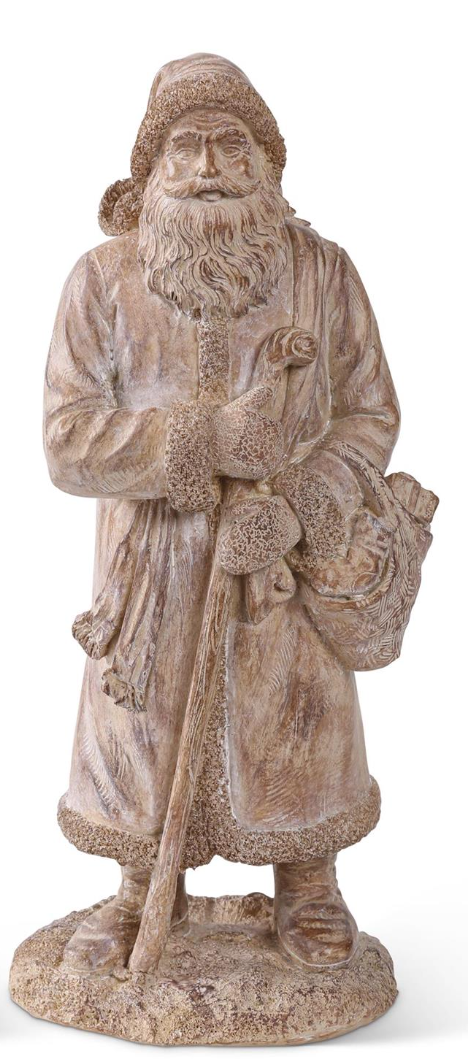 Resin Natural Wood Santa