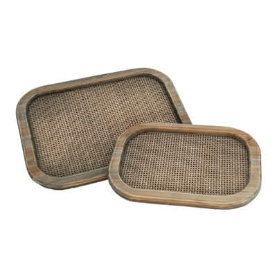 Woven-Bottom Wood Tray