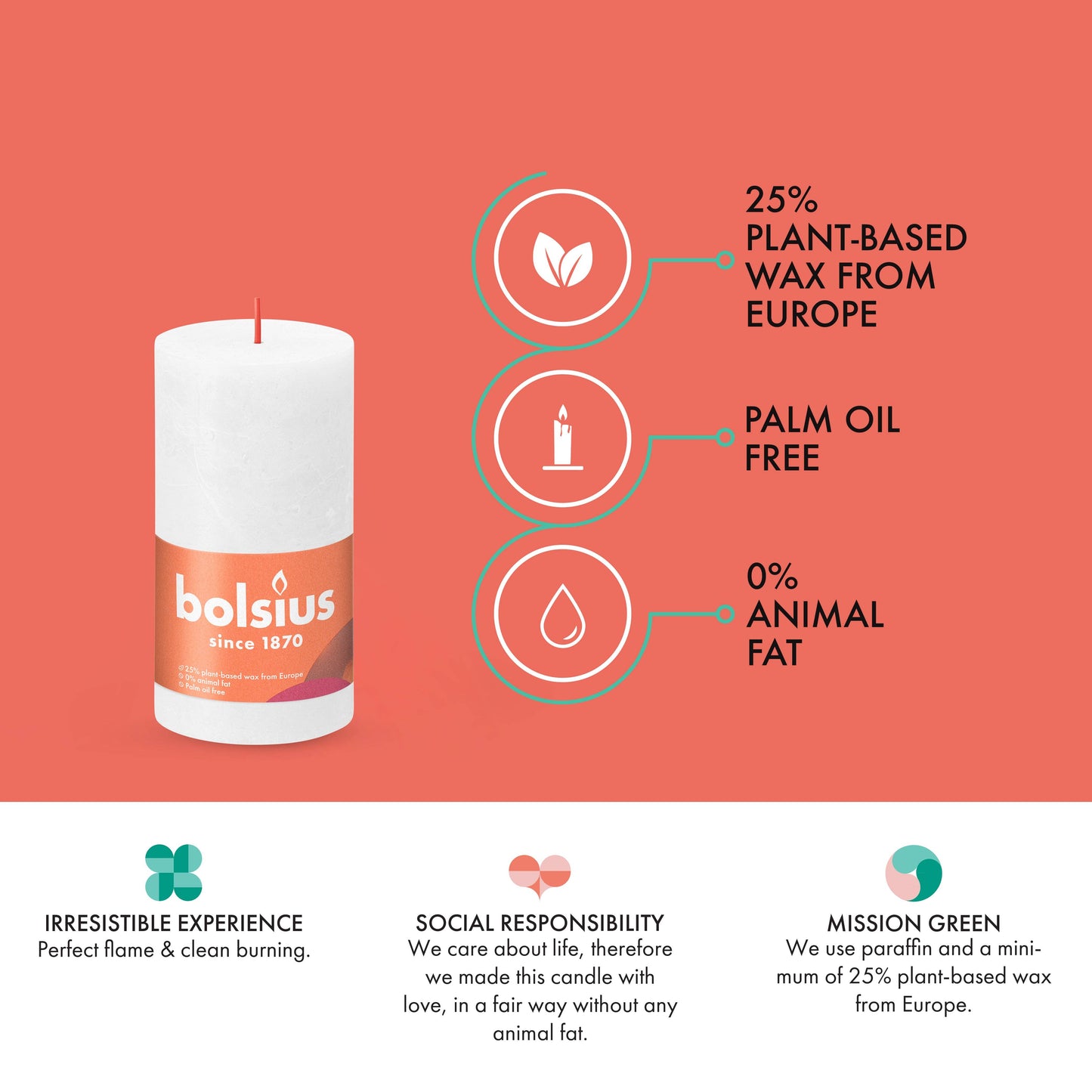 Rustic Pillar Candle | Rusty Pink | 2.75 X 5"