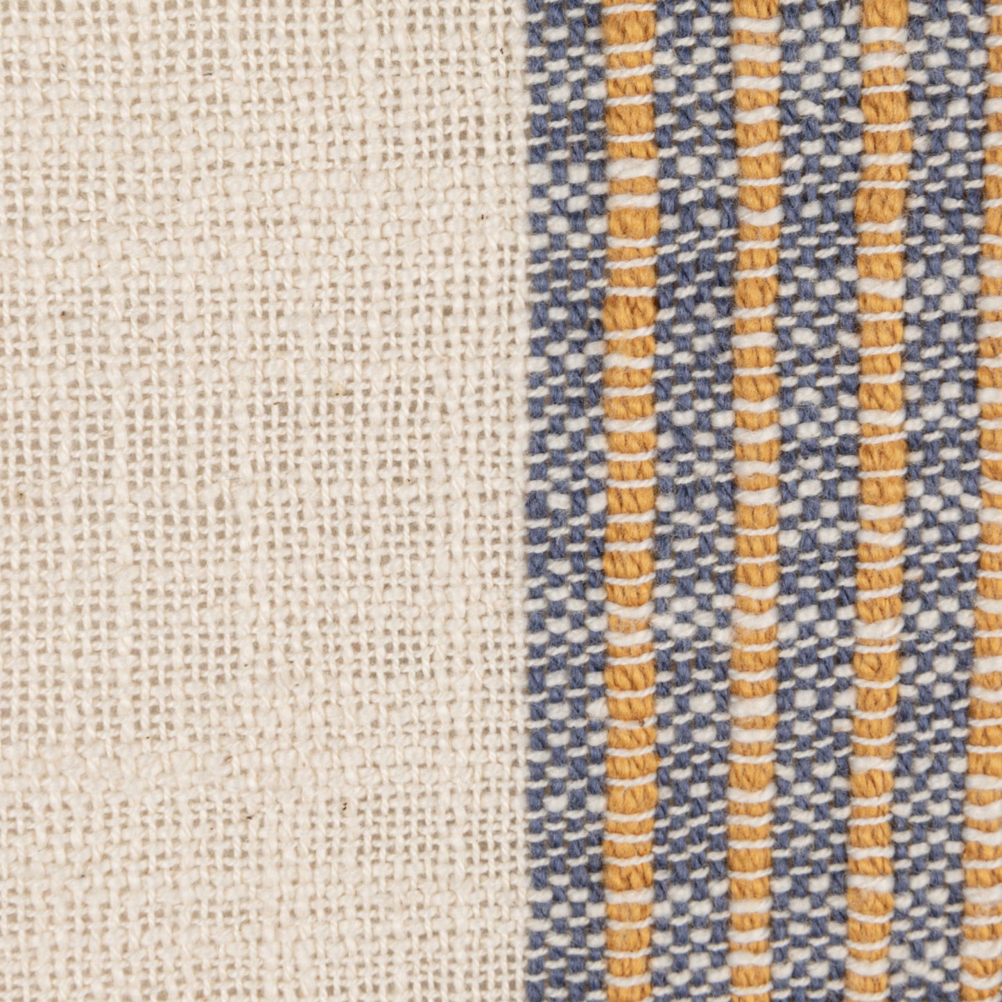 Square Woven Cotton Pillow w/Stripes & Fringe