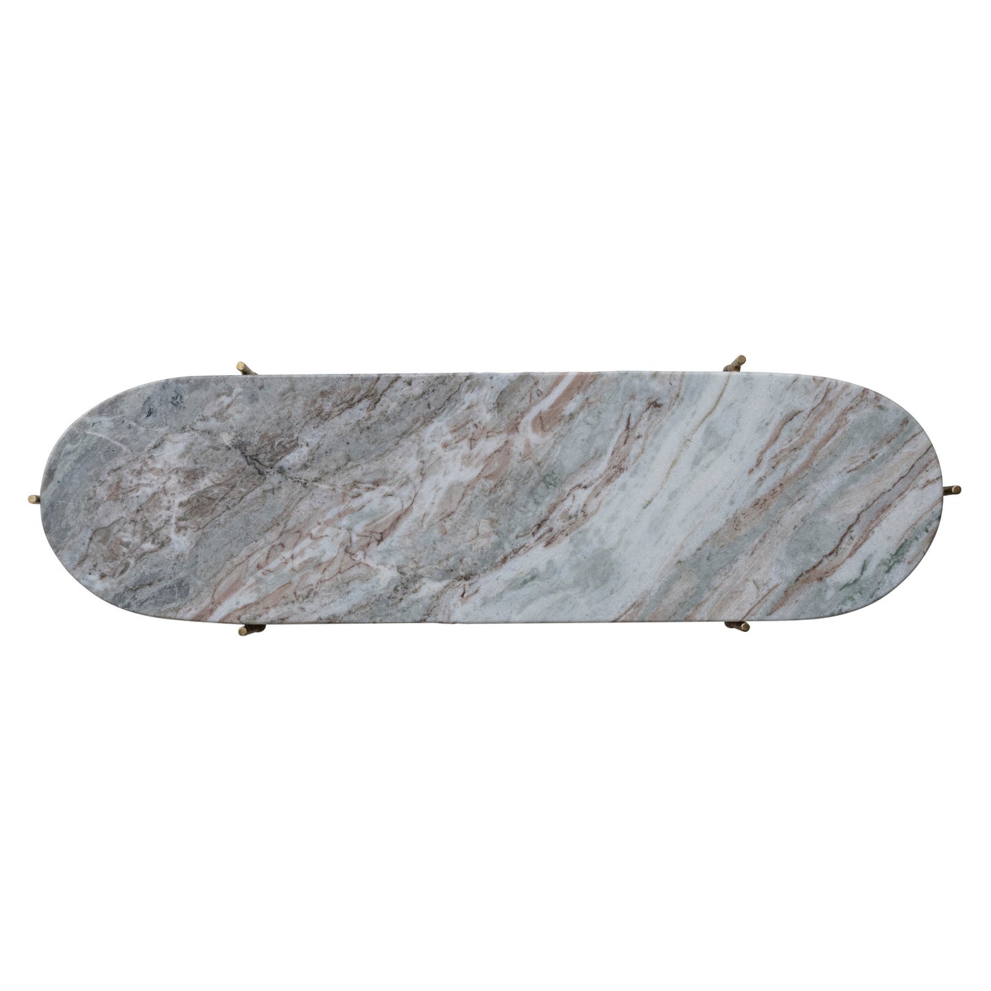 Oval Decorative Marble Tray with Stand | 32"