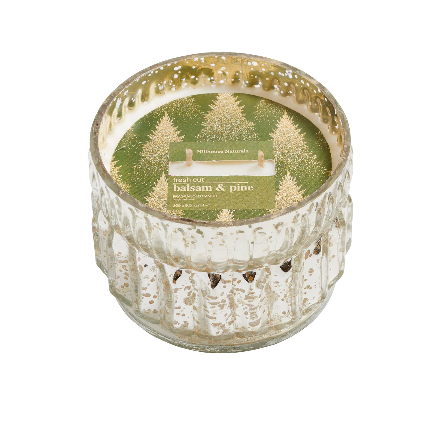 Fresh Cut Balsam And Pine 2 Wick Mercury Glass 9.5oz.