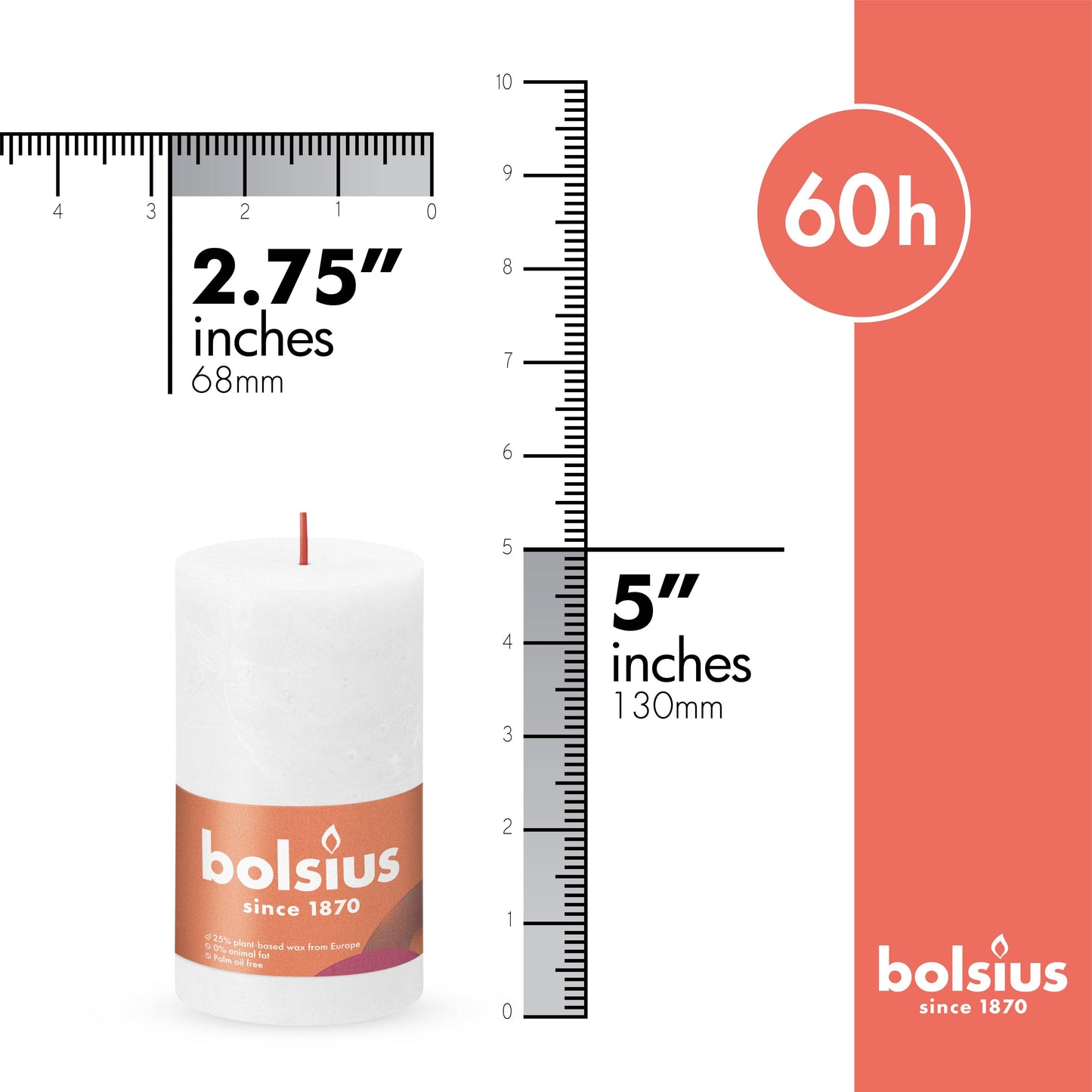 Rustic Pillar Candles | Fresh Olive | 2.75 X 5"