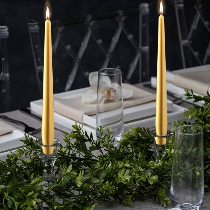 Gold Metallic Taper Candle | Gold | 10"