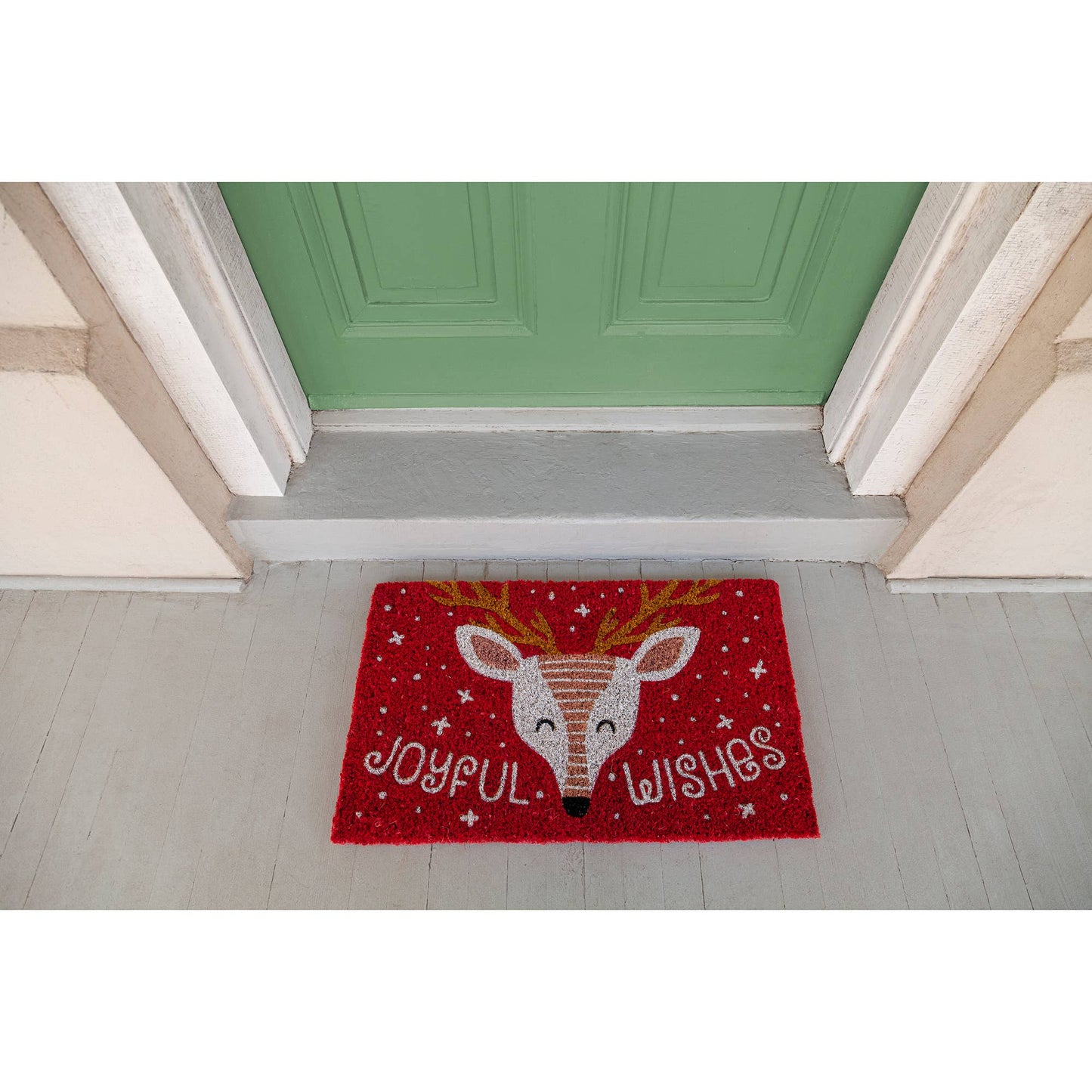 Joyful Wishes Handwoven Coconut Fiber Doormat