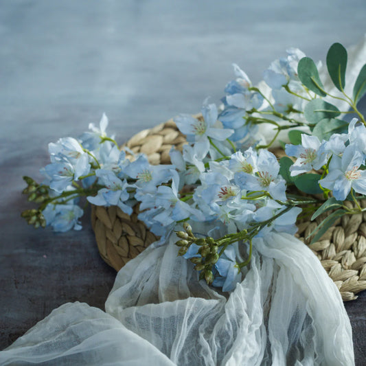 Light Blue Blossom Spray | 34"