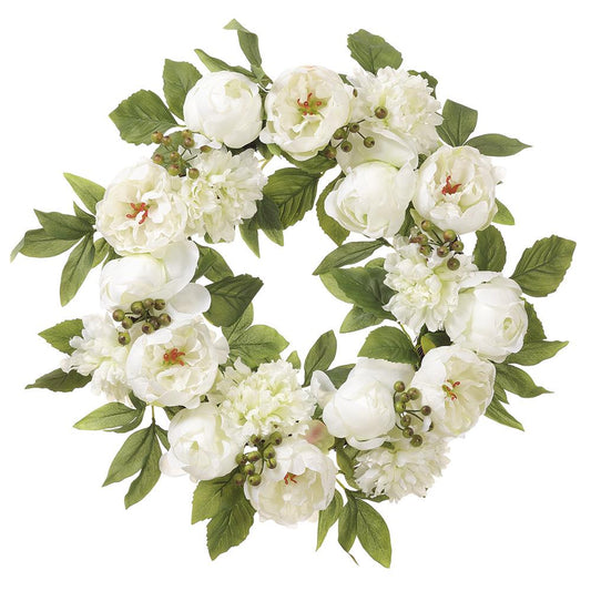 White Peony Wreath | 20"