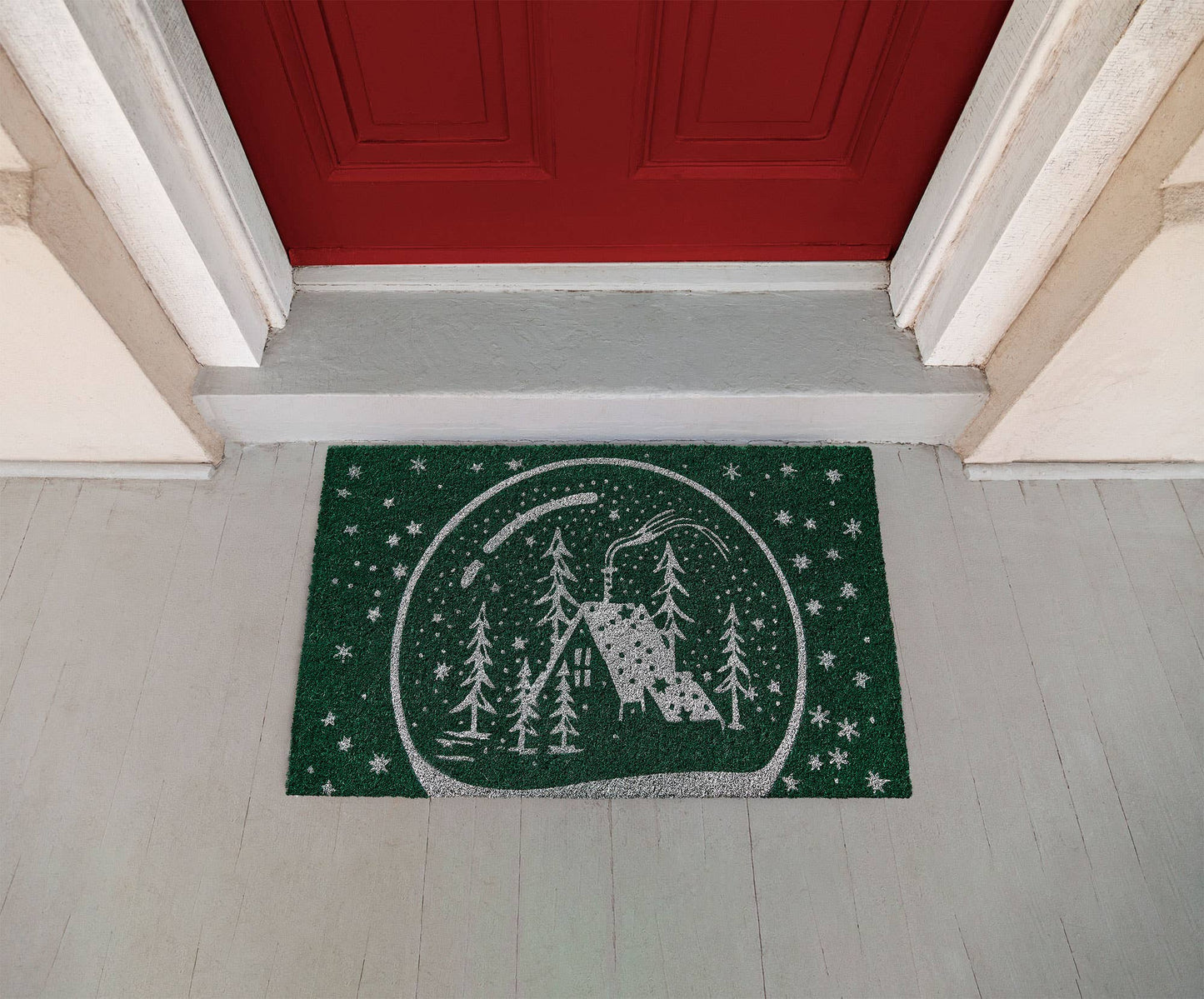 Snow Globe Magic Coir Doormat
