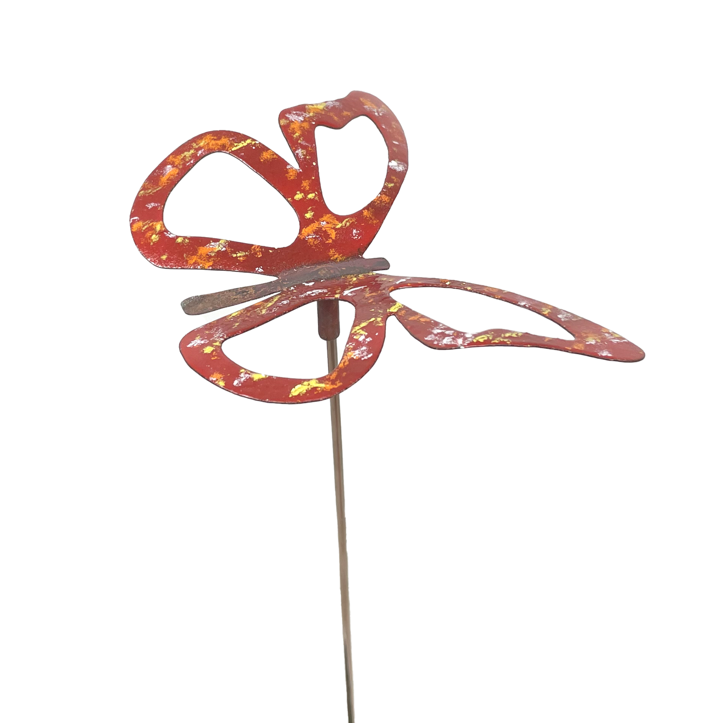 Copper Enamel Wispy Butterfly Garden Stakes