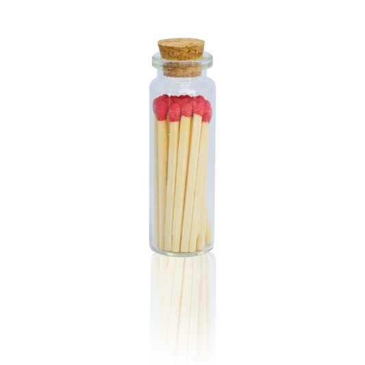 Small Match Bottles - Safety Matches in Jars - Red: 20 Matchsticks Jar