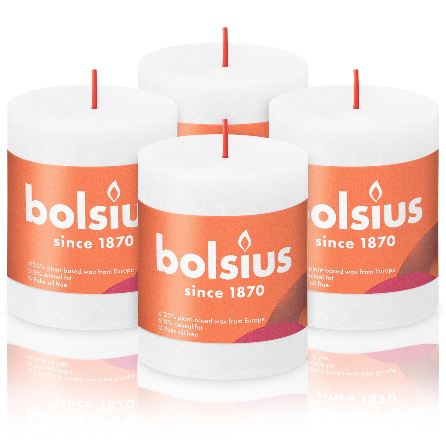 Rustic Pillar Candles | Cloudy White | 2.75 X 3.25"