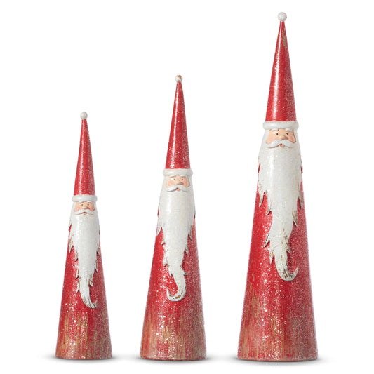 Cone Santas (Set of 3) | 16"