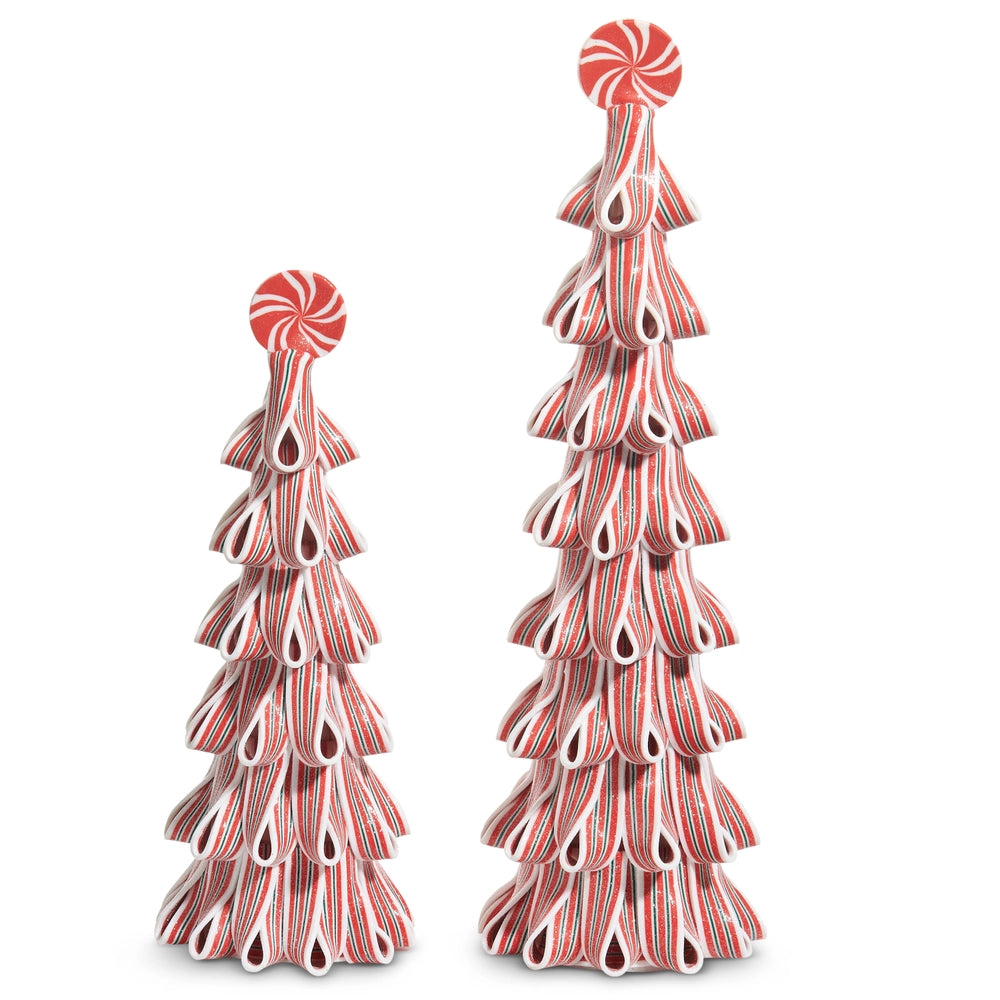 Red and White Ribbon Candy Trees |