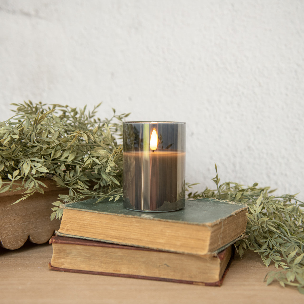 Charcoal Glass 3D Flame Candle | 4"