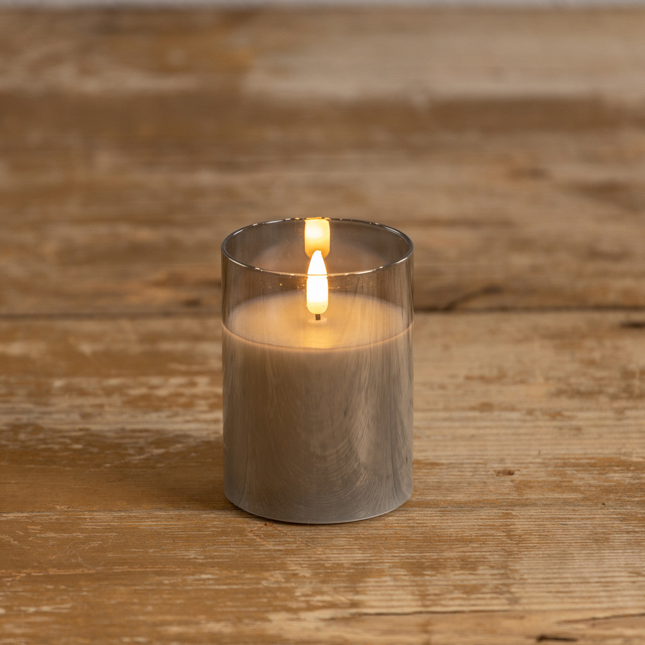 Charcoal Glass 3D Flame Candle | 4"