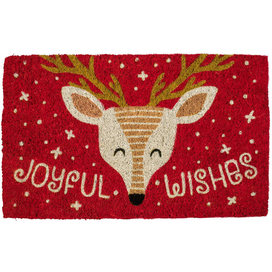 Joyful Wishes Handwoven Coconut Fiber Doormat