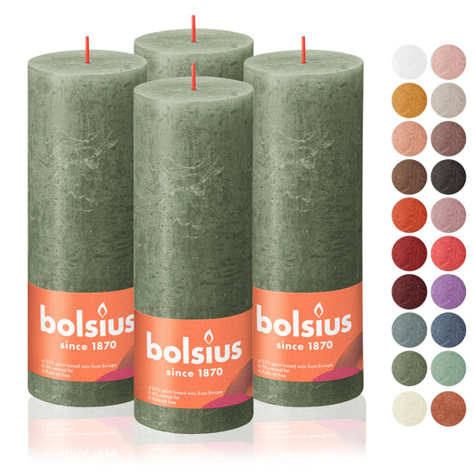Rustic Pillar Candle | Fresh Olive | 2.75 X 7.5"