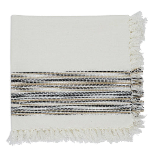 Black Stripe Fringe Napkin