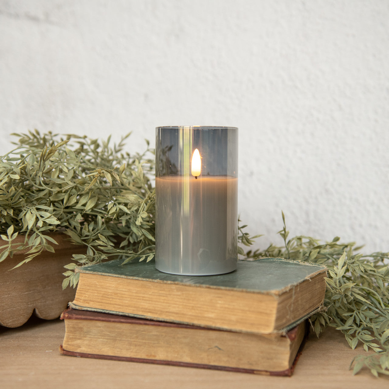 Charcoal Glass 3D Flame Candle | 5"