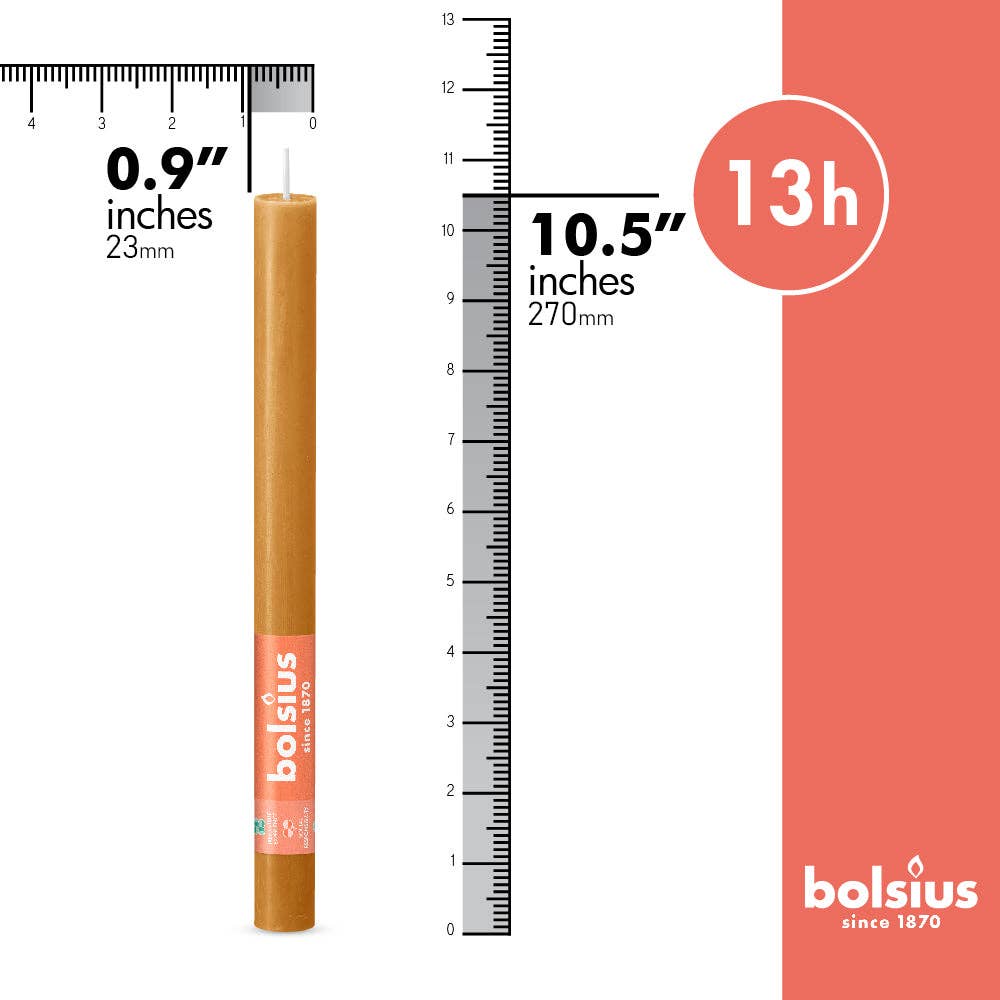 Rustic Taper Candle | Rusty Pink | 10.5"