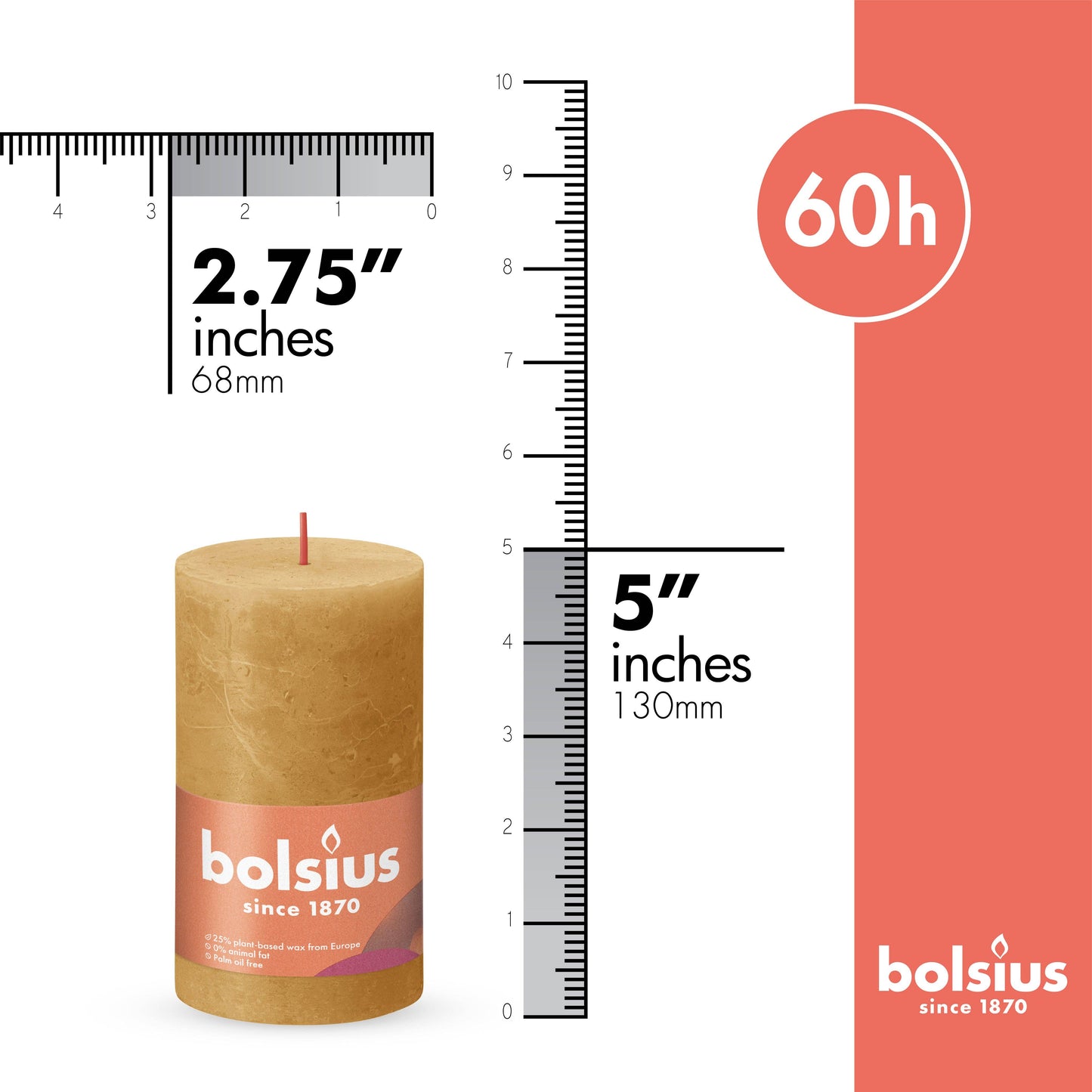 Rustic Pillar Candles | Cloudy White | 2.75 X 5"