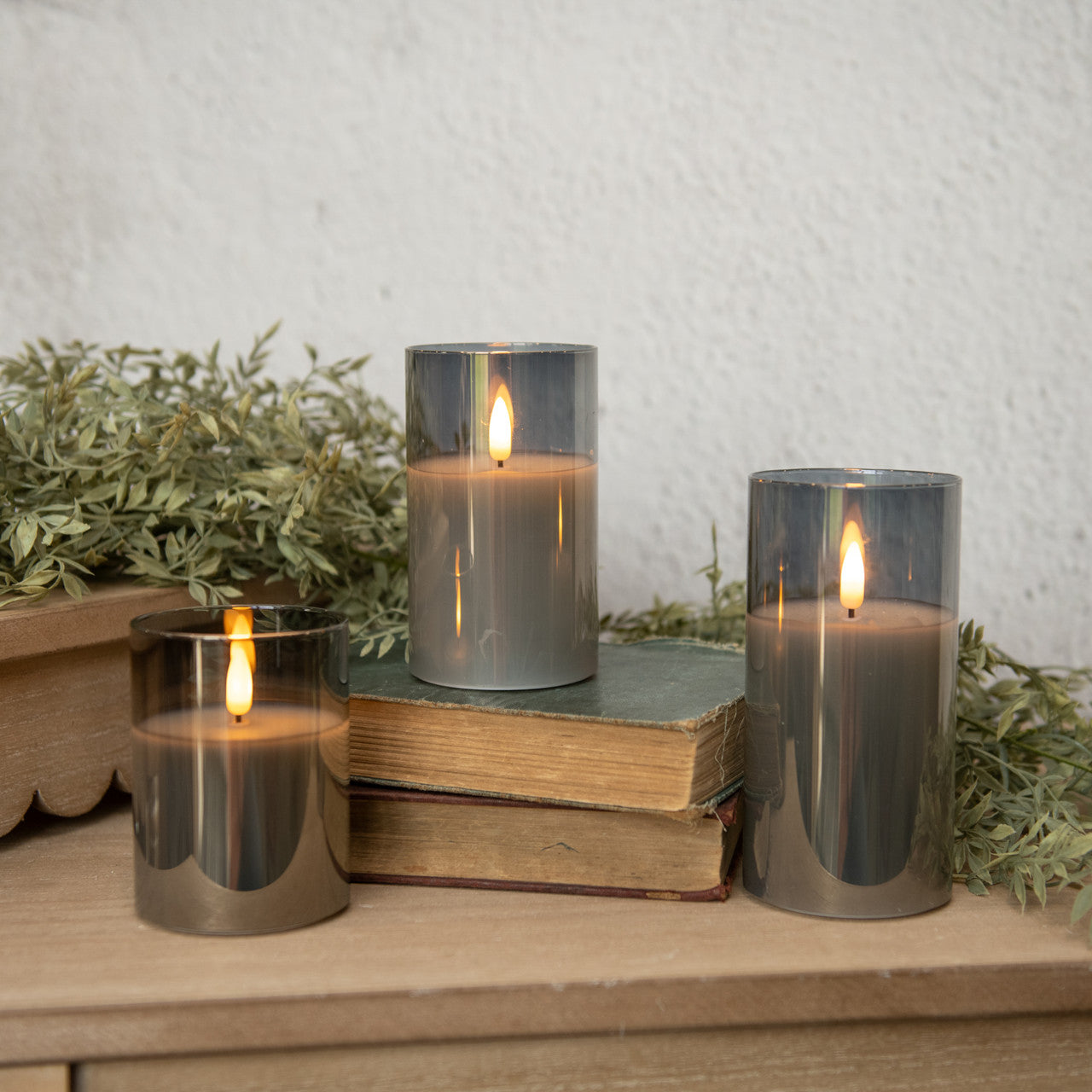 Charcoal Glass 3D Flame Candle | 4"